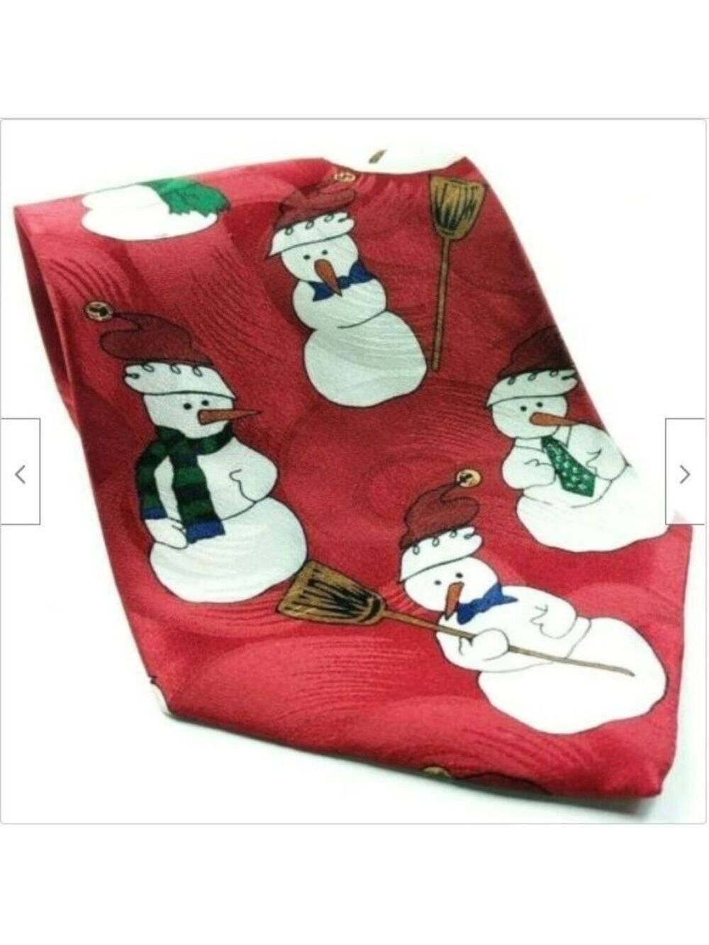 Christmas Snowman Red Silk Scarf Necktie
